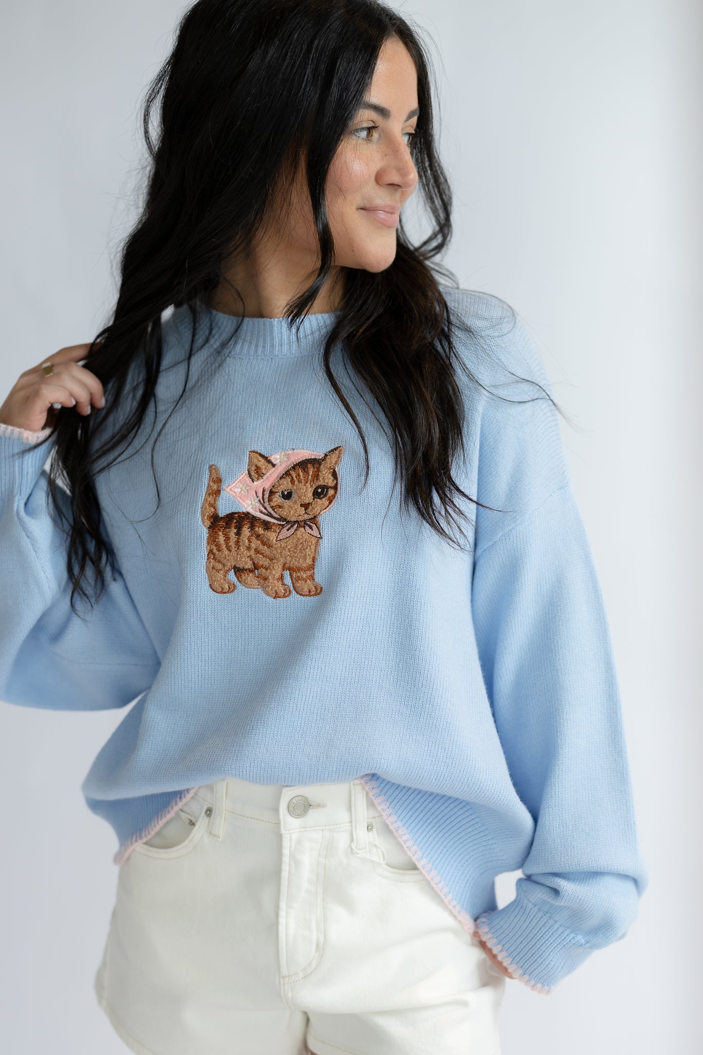 Sissy Cat Embroidered Sweater