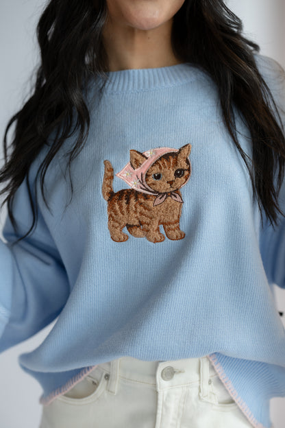 Sissy Cat Embroidered Sweater
