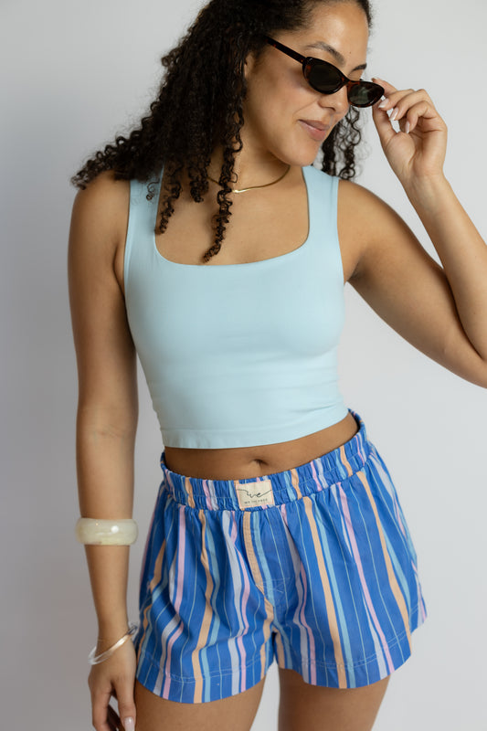 Sofia Square Neck Crop Top Breezy Blue