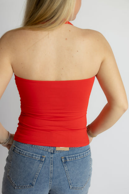 Camila Strapless Ruched Halter Top