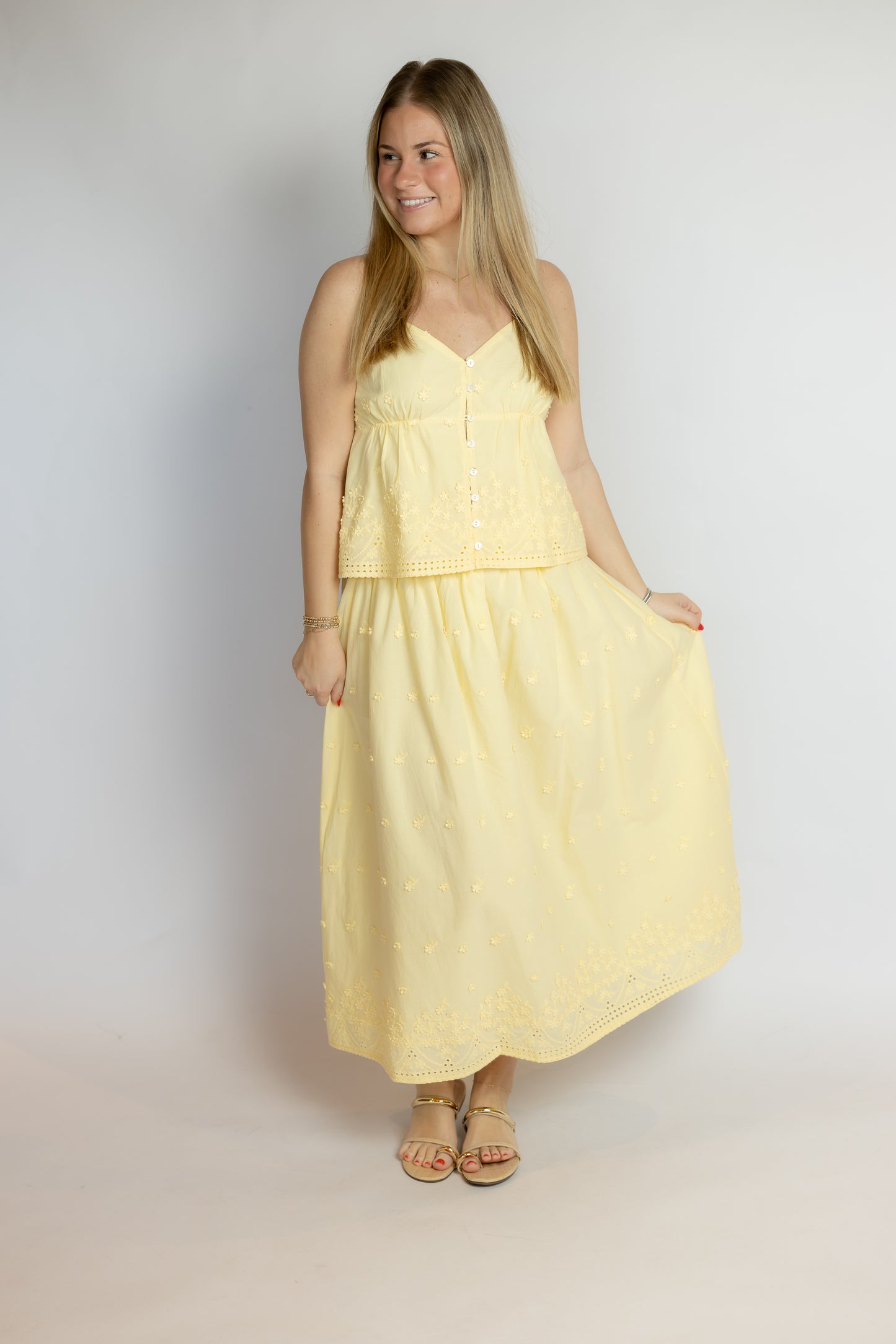 Beachglass Embroidered Maxi Skirt