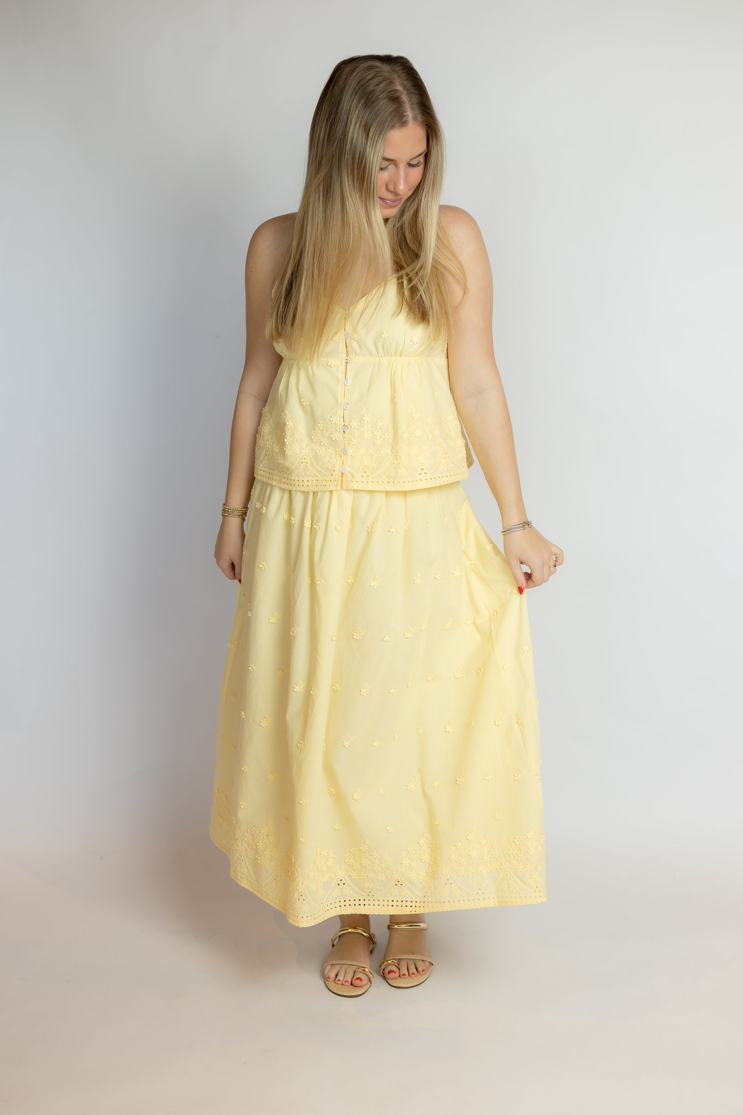 Beachglass Embroidered Maxi Skirt