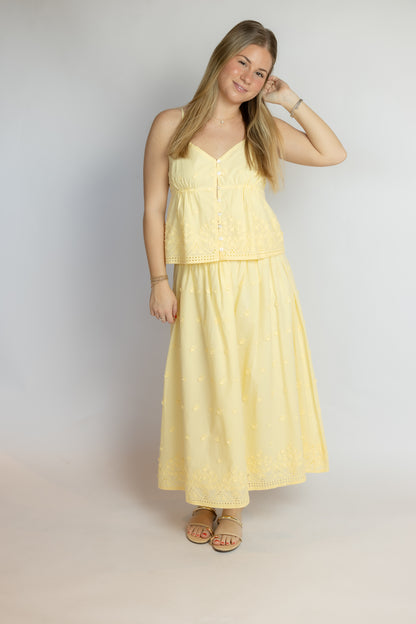 Beachglass Embroidered Maxi Skirt