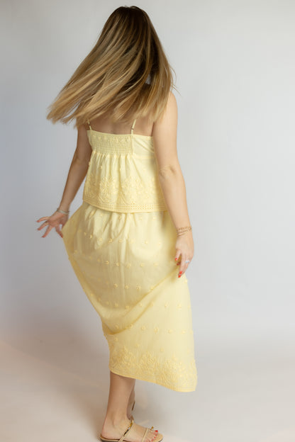 Beachglass Embroidered Maxi Skirt