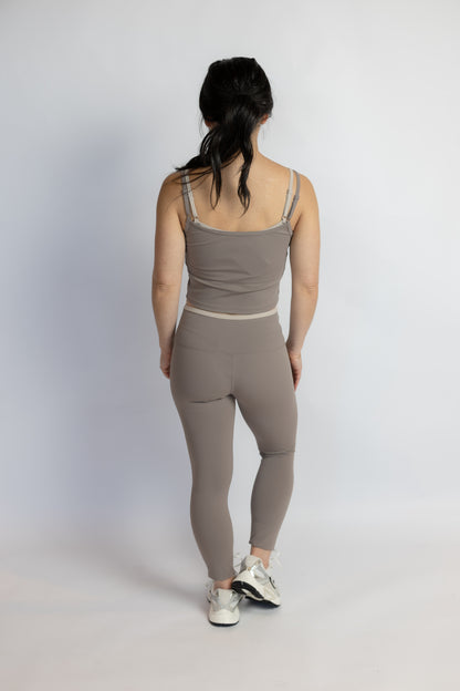Coffee Run Contrast Leggings Taupe
