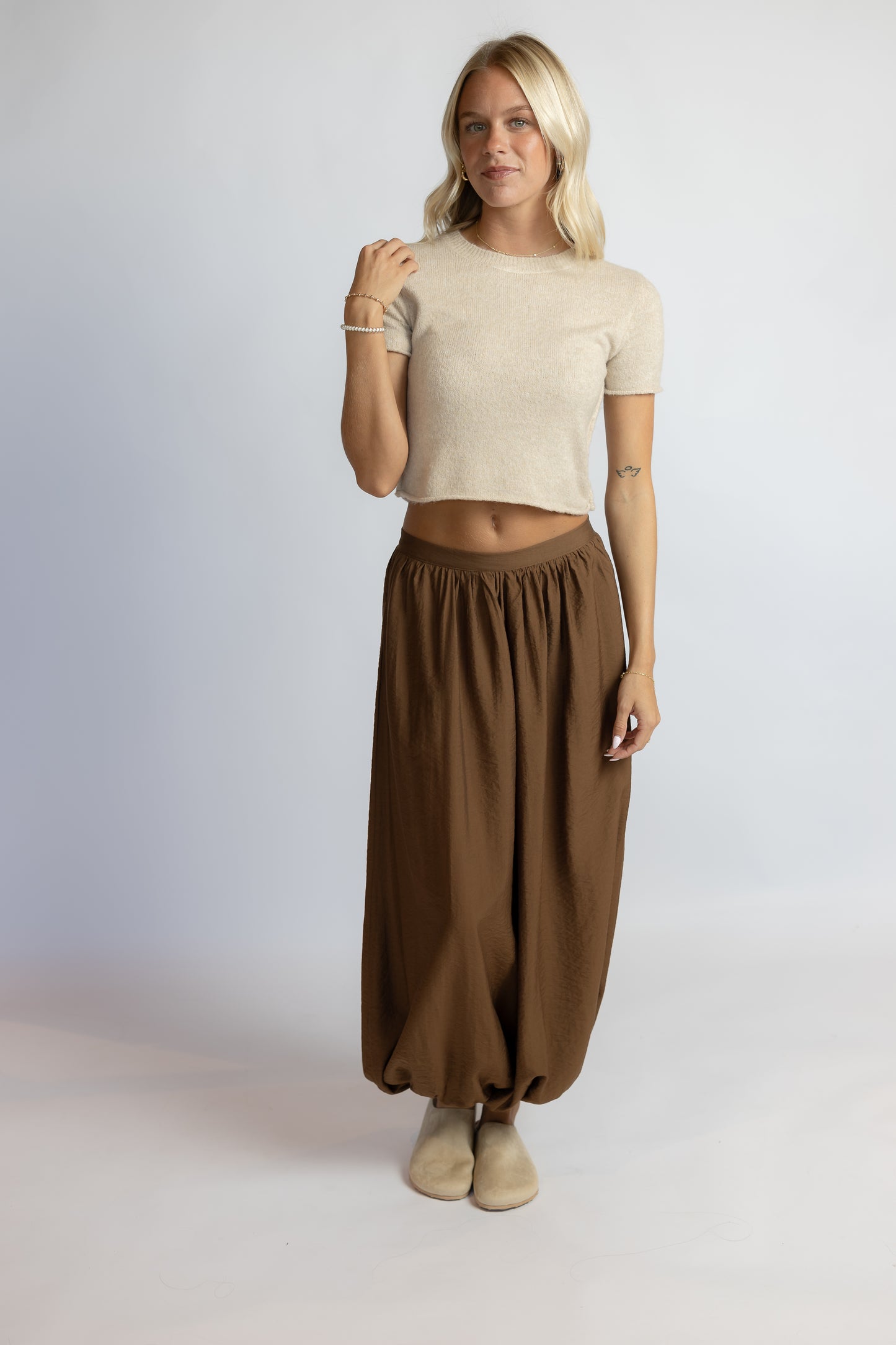 Katy Soft Knit Crop Tee
