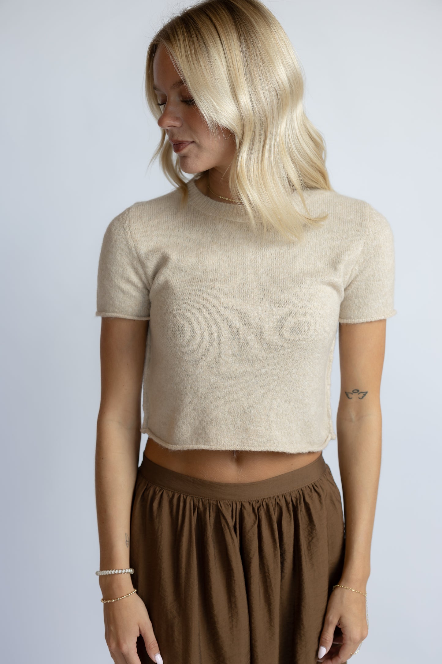 Katy Soft Knit Crop Tee