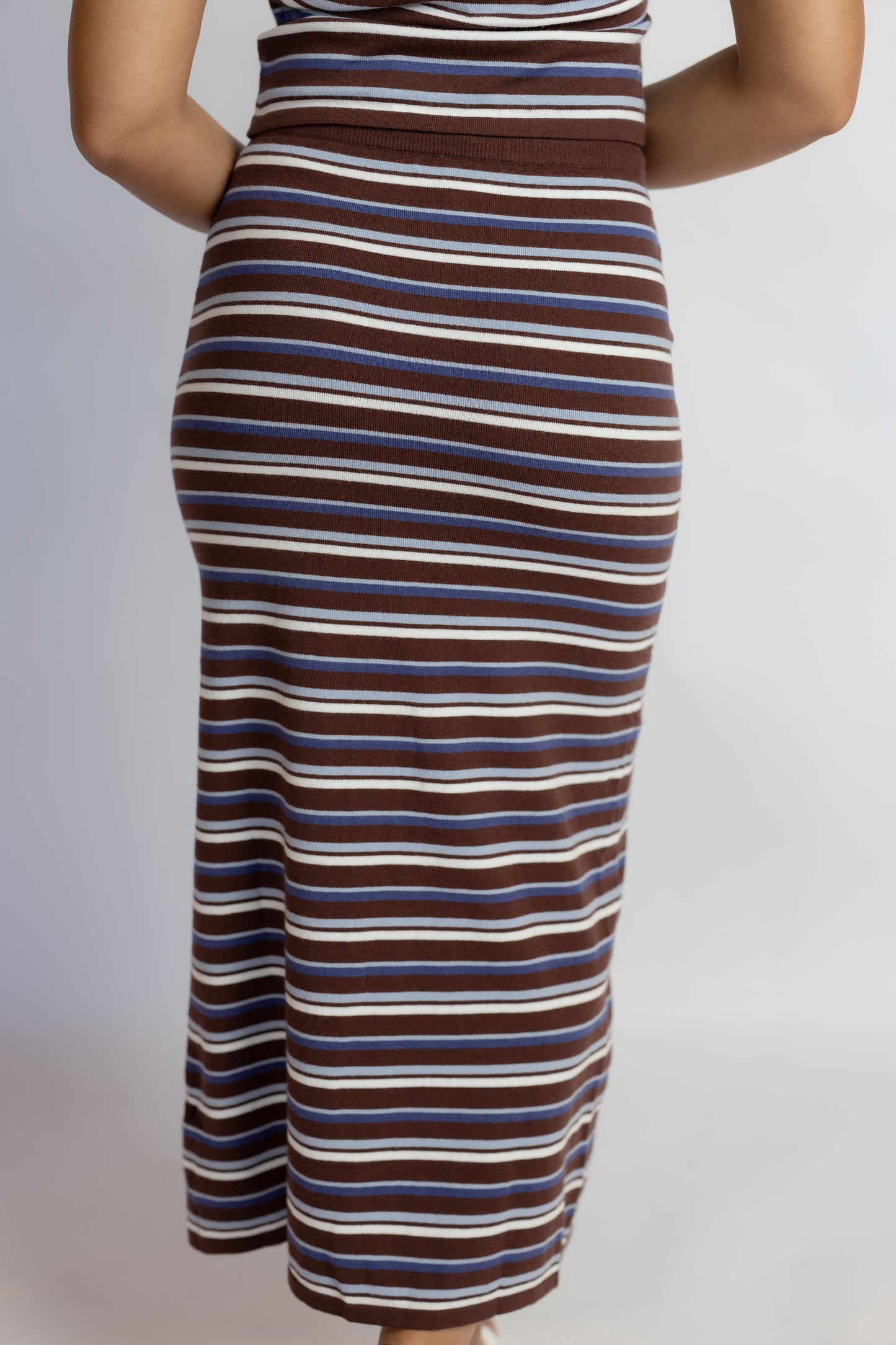 My Whole World Striped Midi Skirt