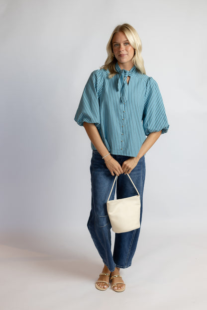 Circle You Striped Tie Top