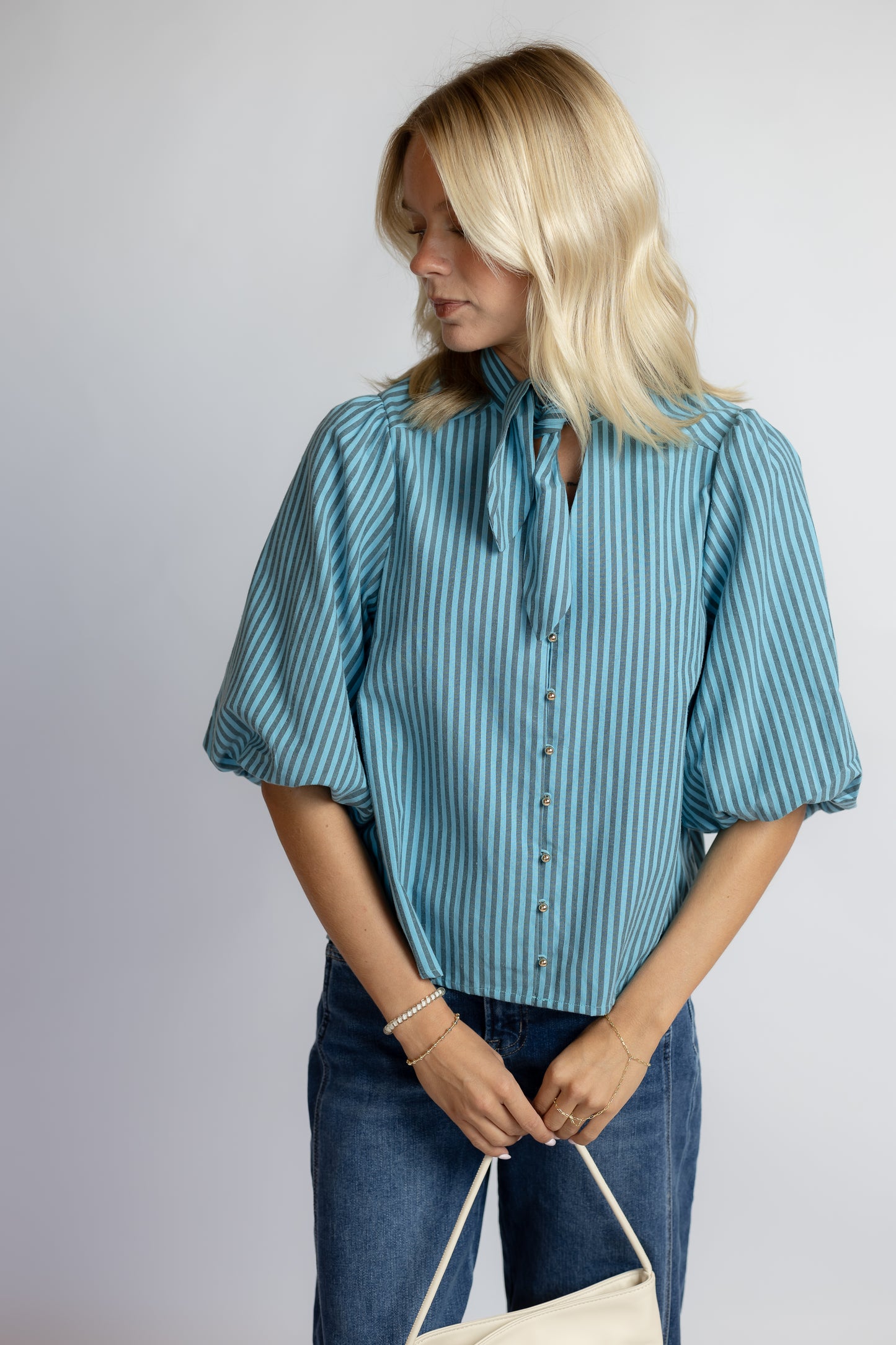 Circle You Striped Tie Top