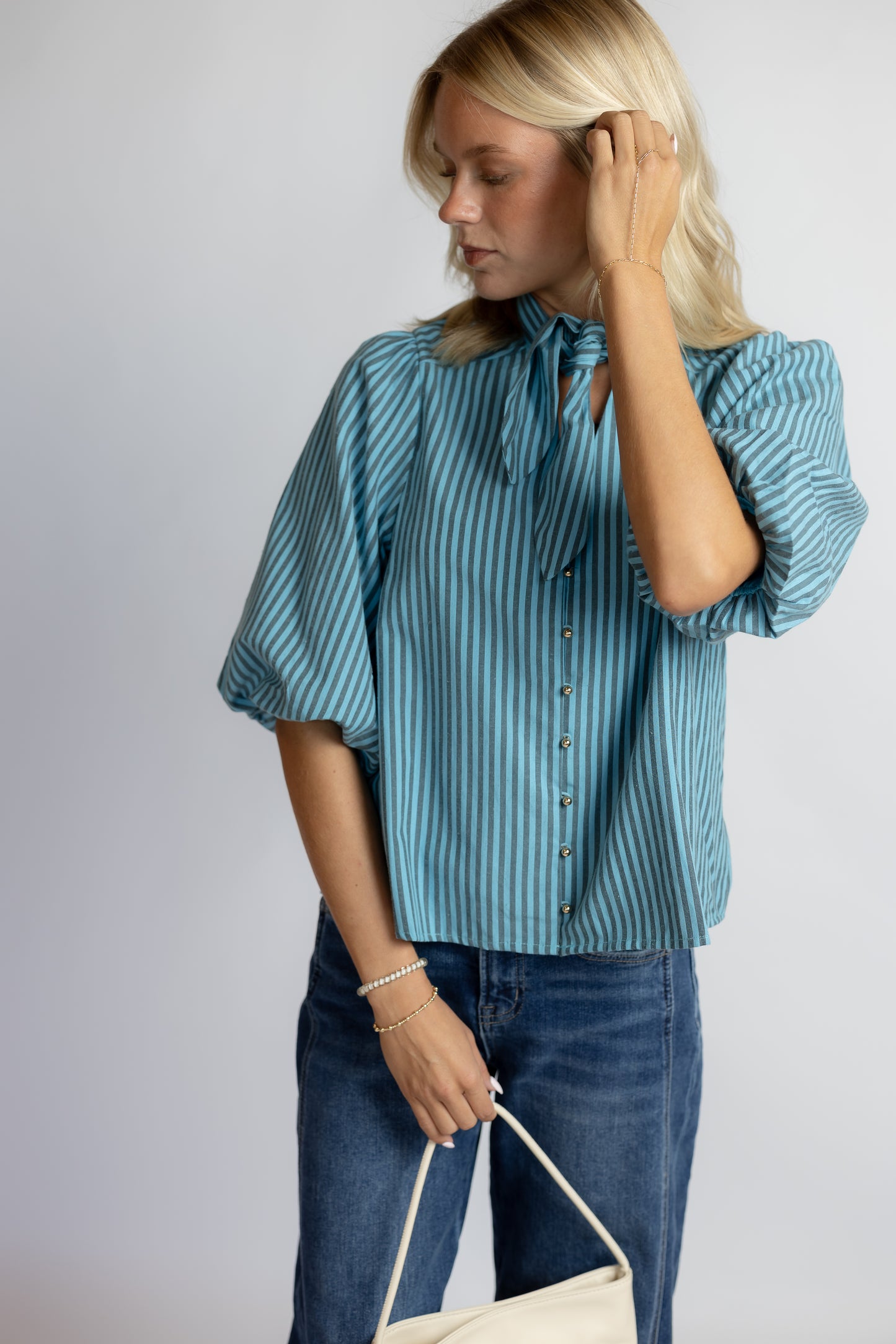 Circle You Striped Tie Top