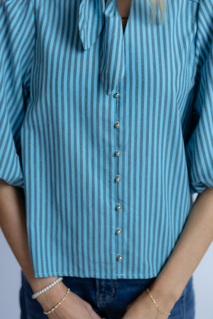 Circle You Striped Tie Top