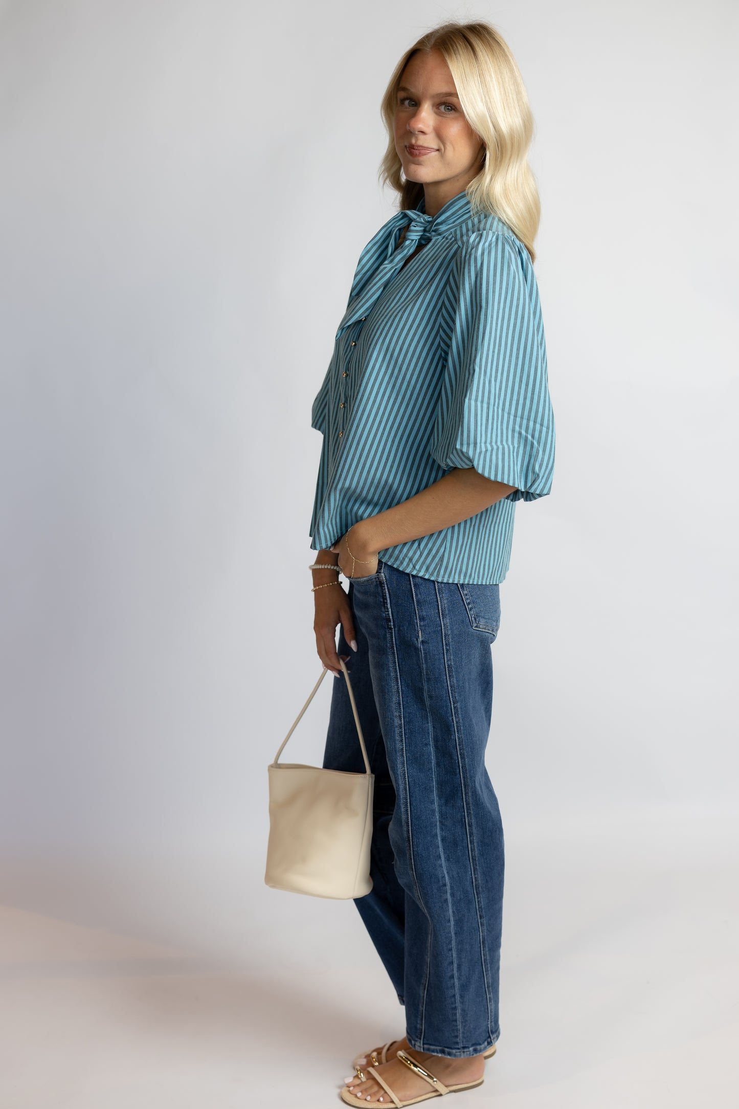 Circle You Striped Tie Top