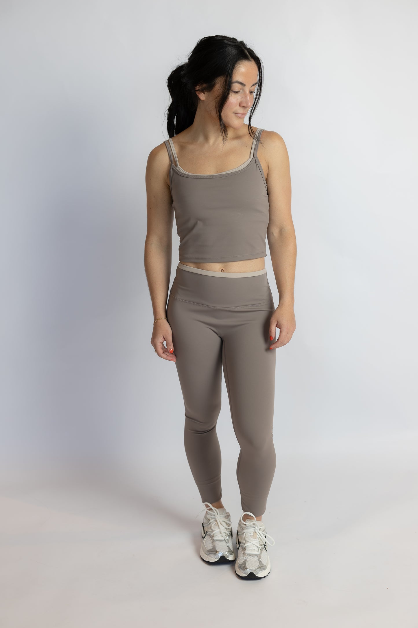 Ariana Double Layered Tank Top Taupe