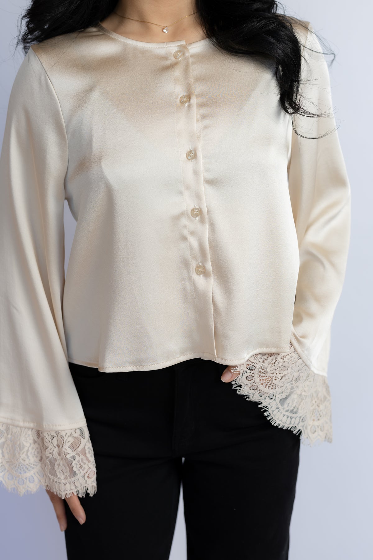 Darlin Lace Trim Blouse