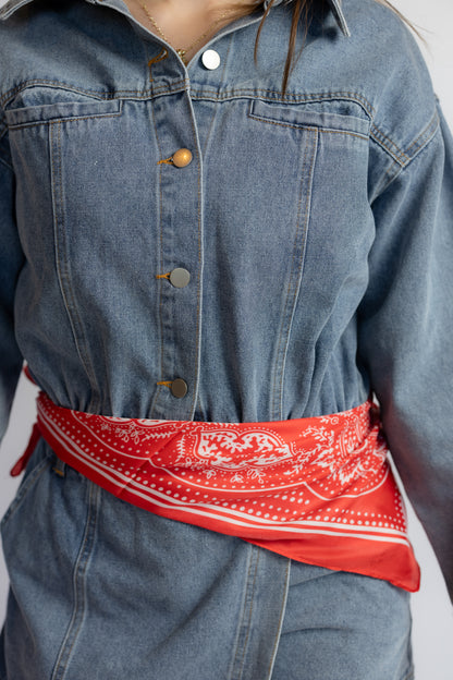 In A Daze Denim Skort Romper