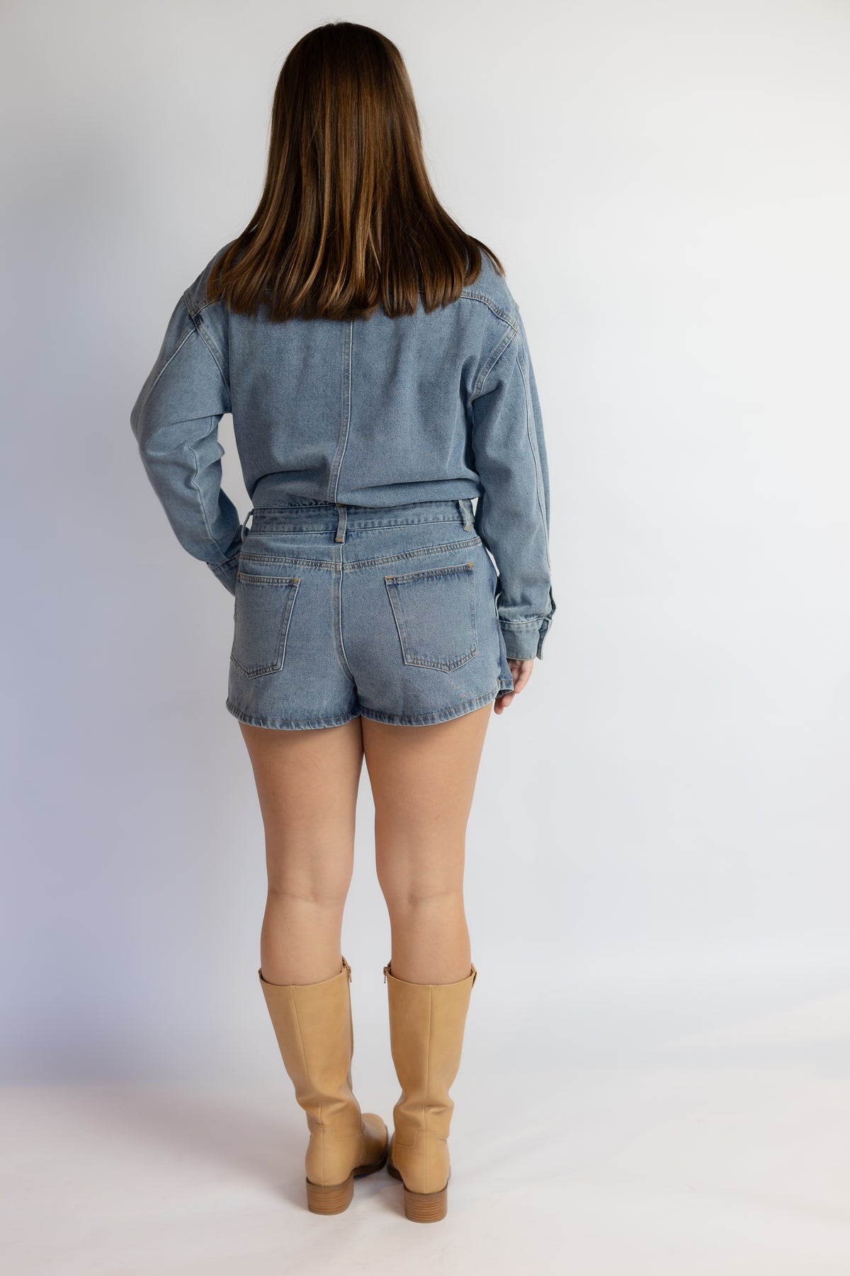 In A Daze Denim Skort Romper