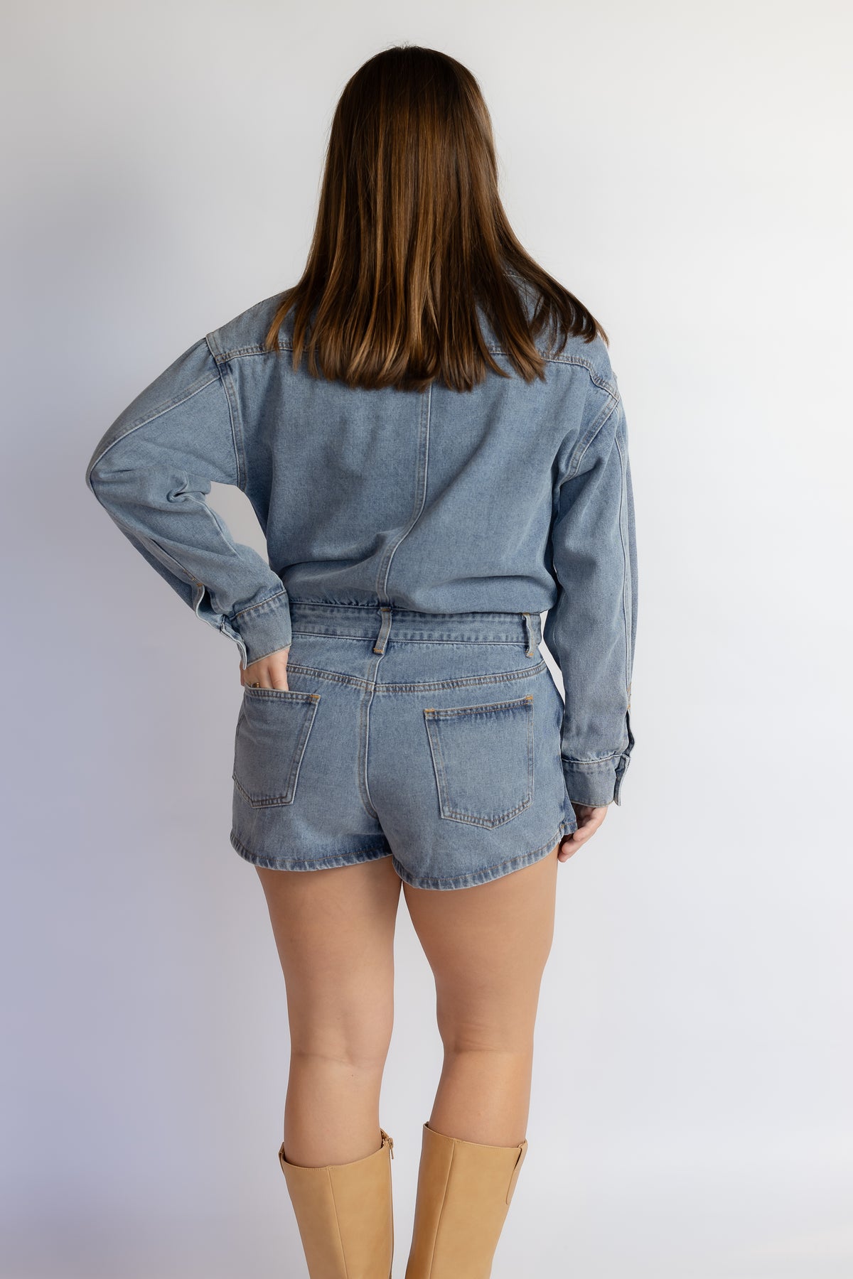 In A Daze Denim Skort Romper