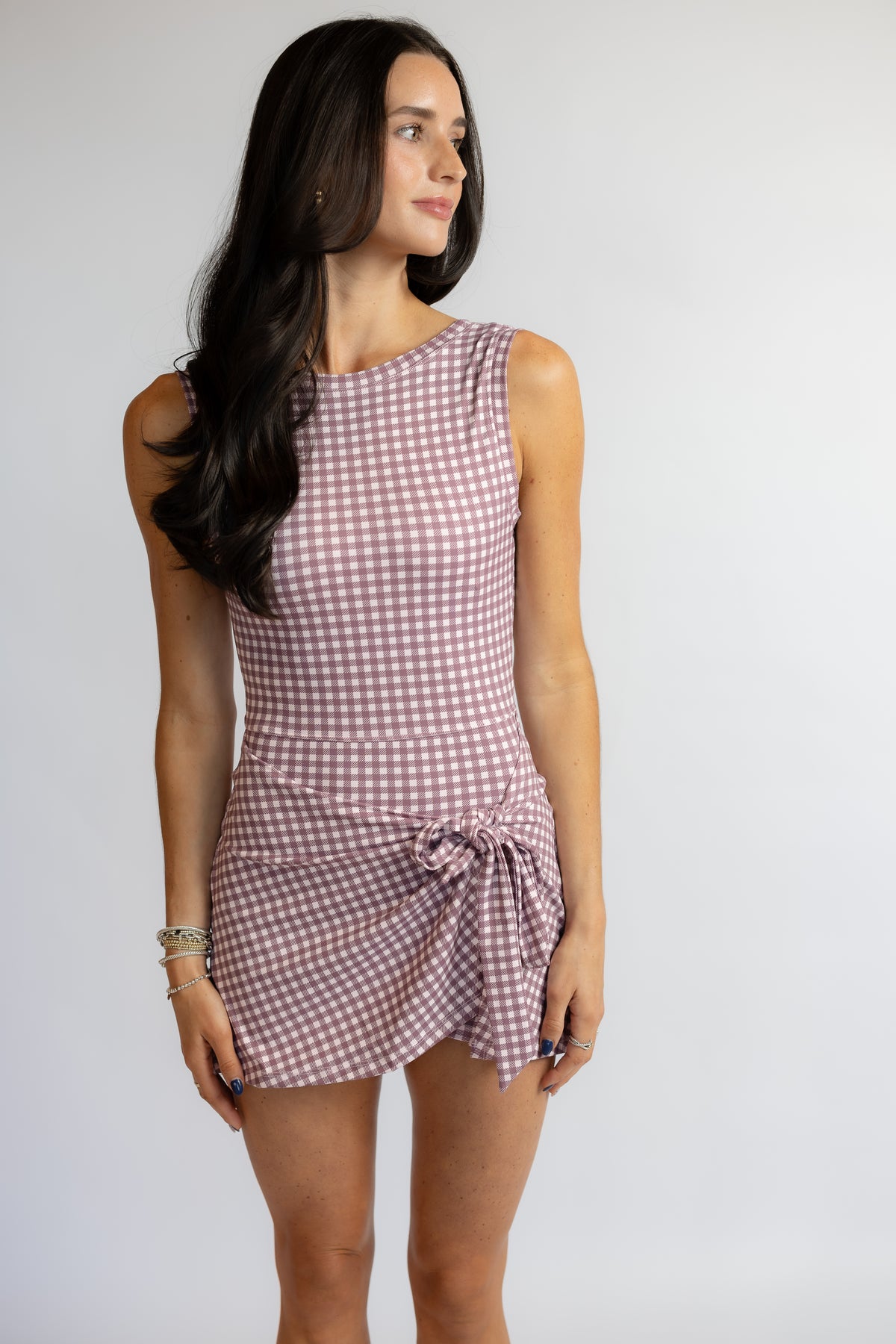 So Beloved Gingham Wrap Dress