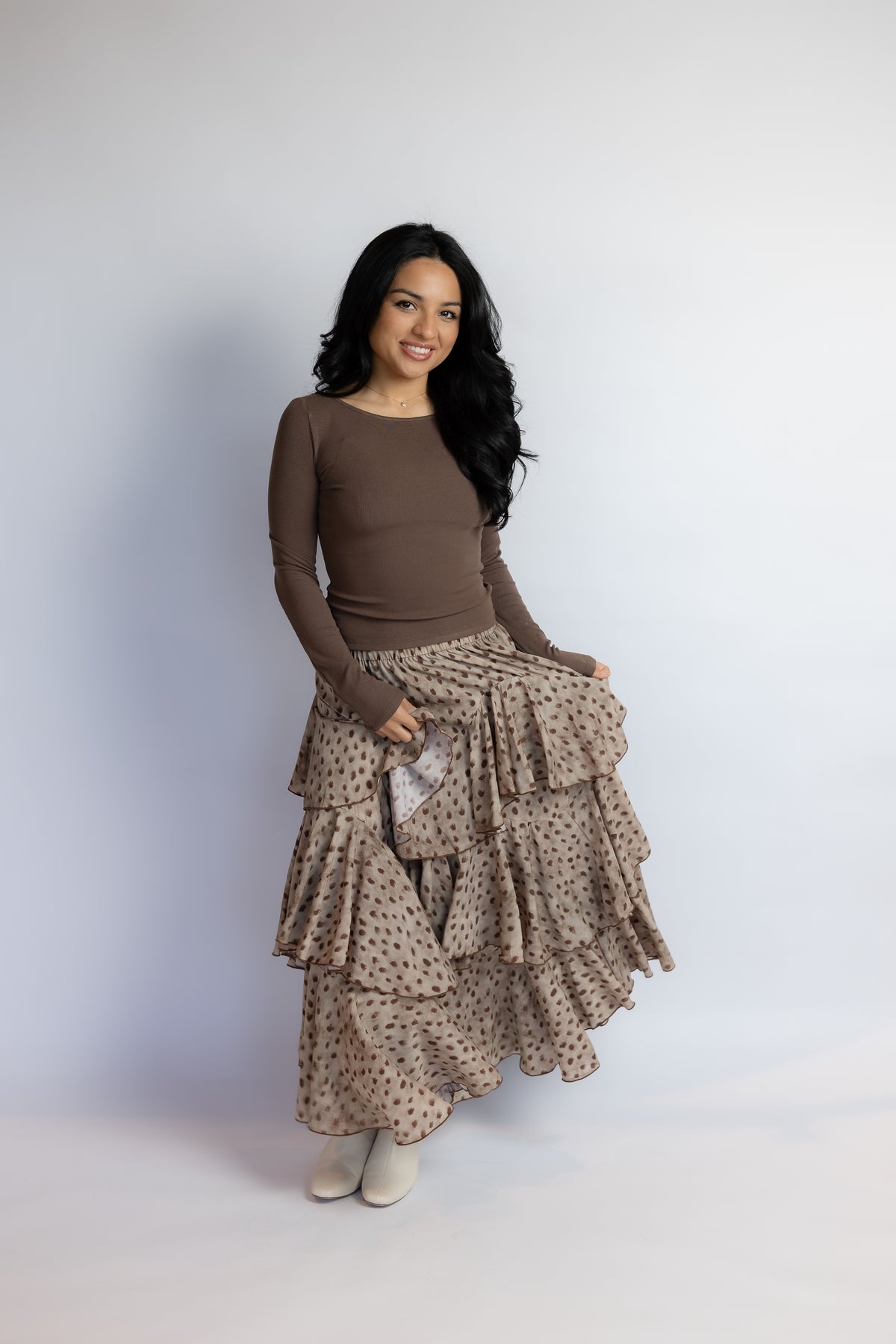 She's Back Tiered Maxi Skirt
