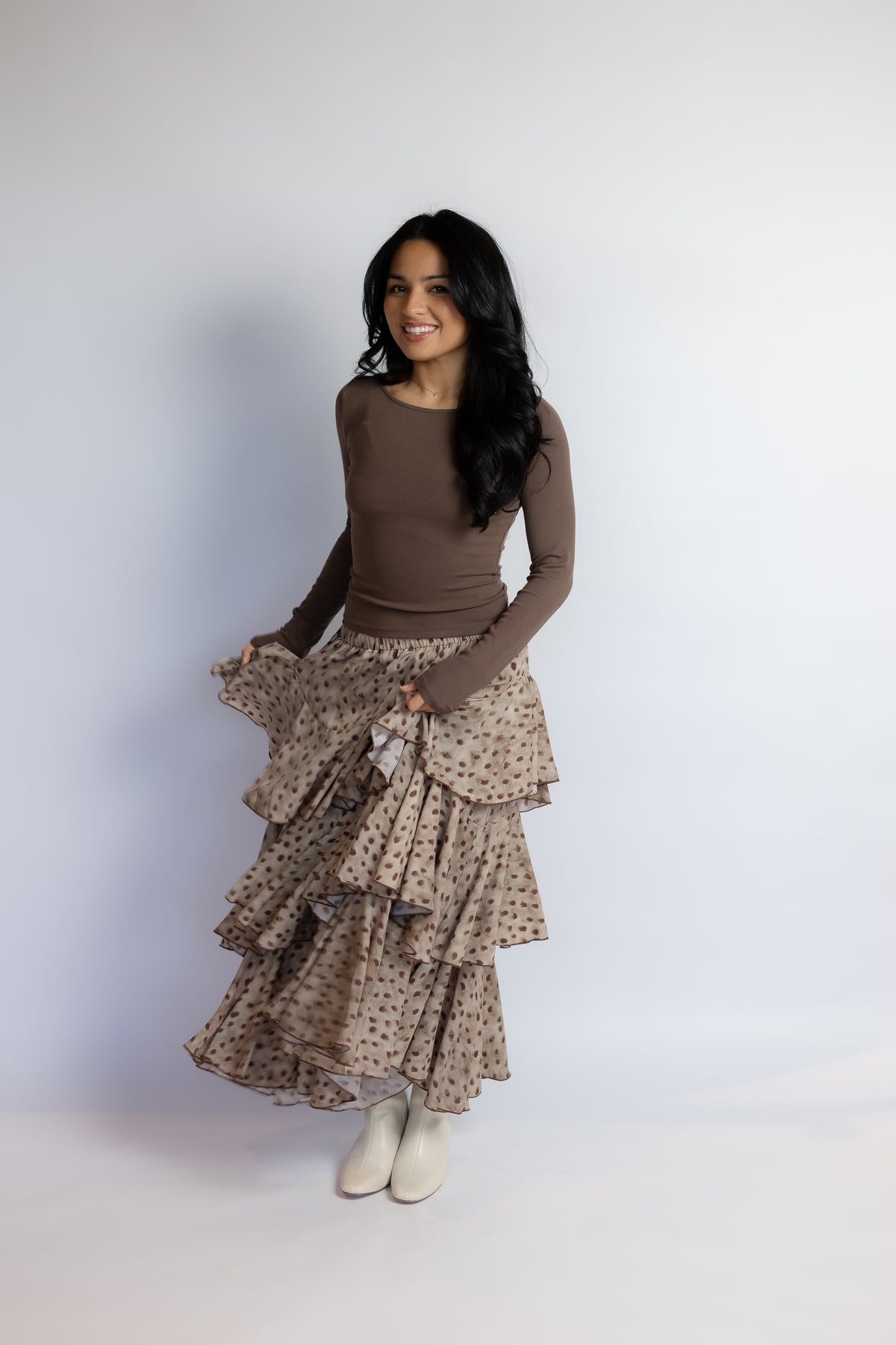 She's Back Tiered Maxi Skirt