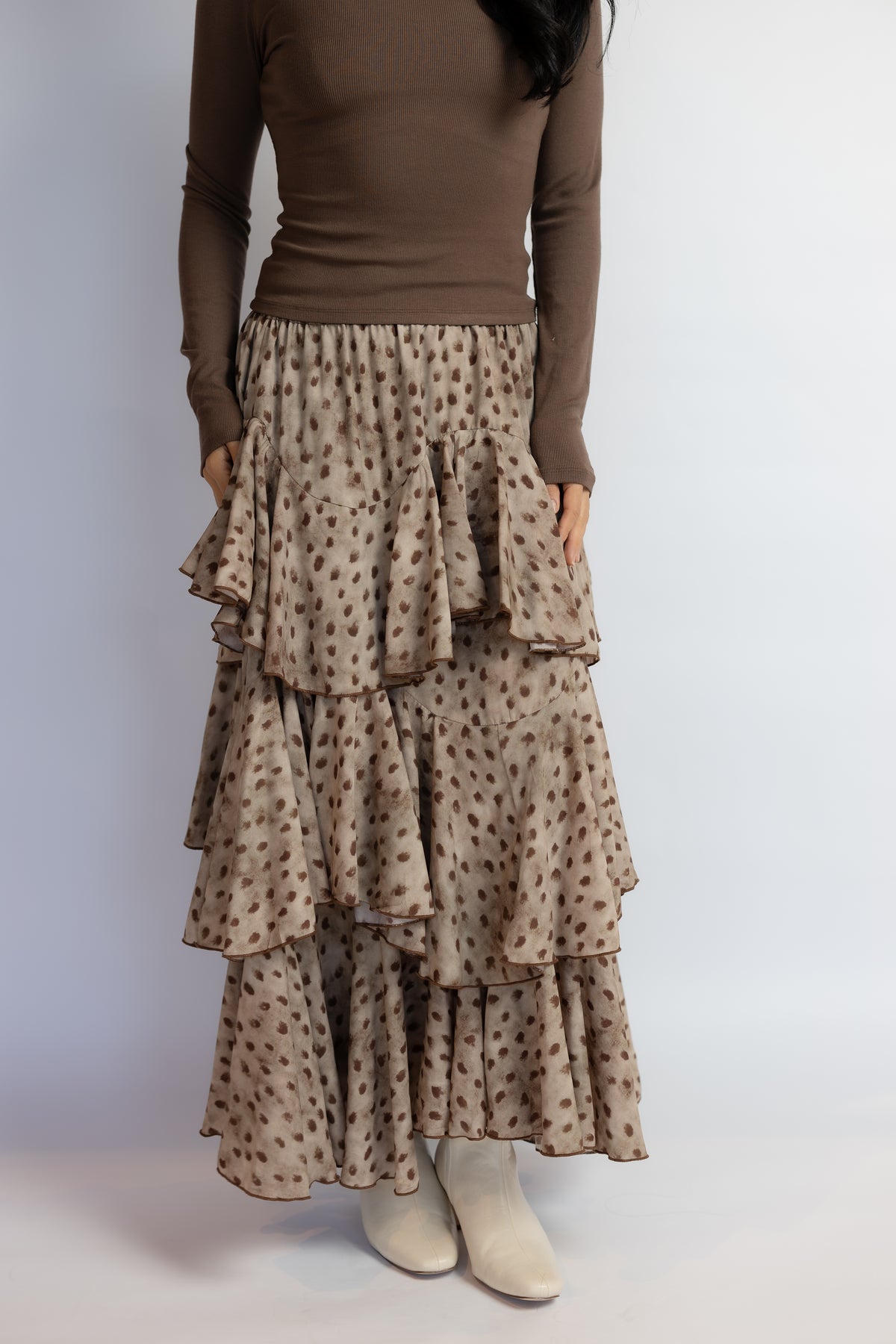 She's Back Tiered Maxi Skirt