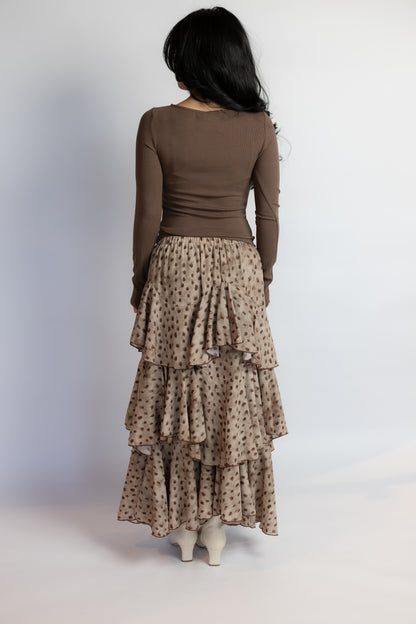 She's Back Tiered Maxi Skirt