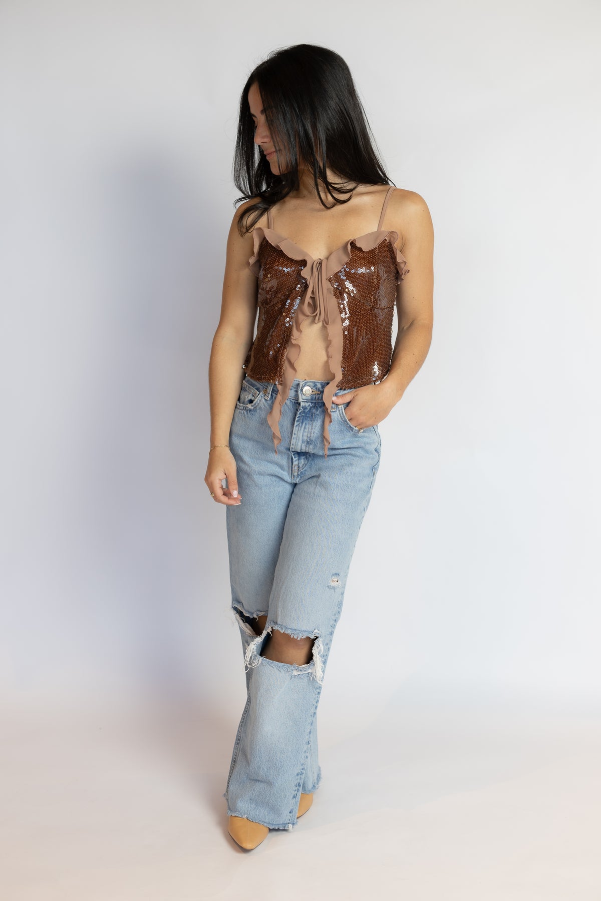Flashing Bright Sequin Cami Top