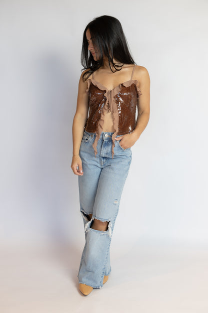 Flashing Bright Sequin Cami Top