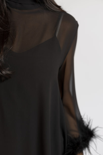 Harley Feather Trim Dress