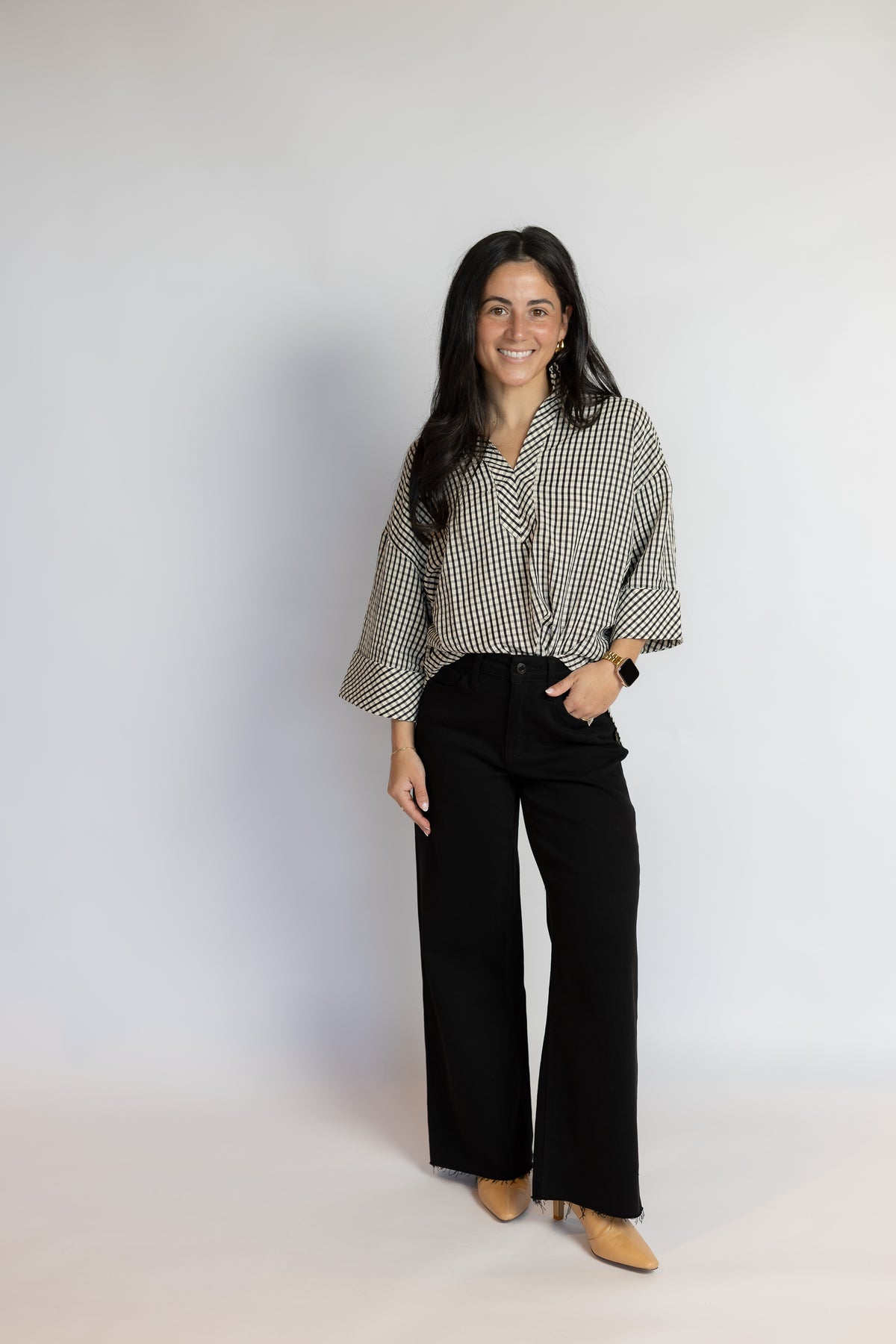 Up A Hill Gingham Blouse