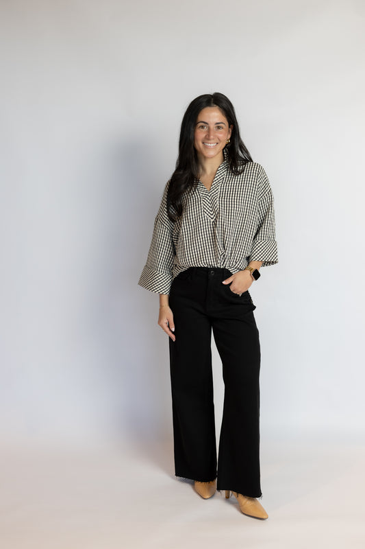 Up A Hill Gingham Blouse