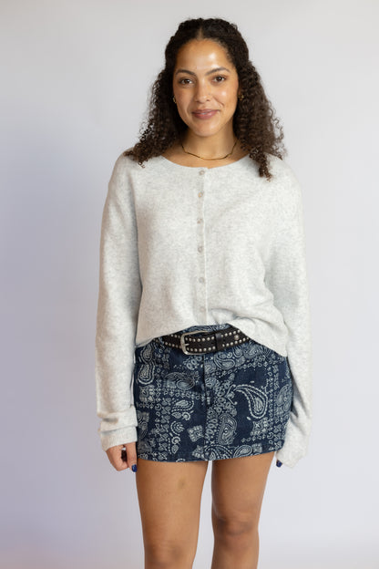 Allie Paisley Printed Denim Skort