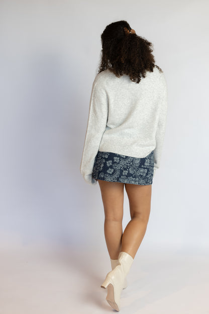 Allie Paisley Printed Denim Skort