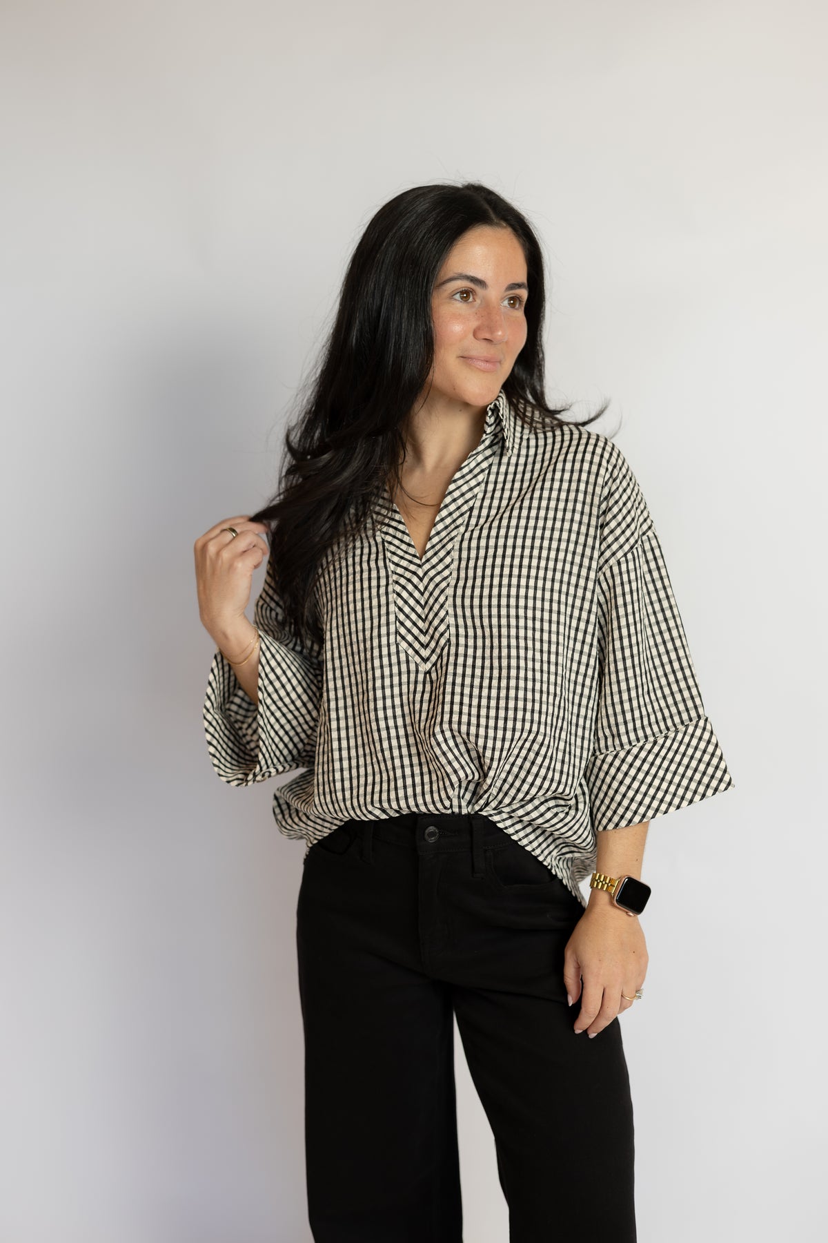 Up A Hill Gingham Blouse