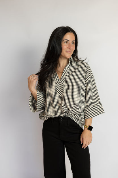 Up A Hill Gingham Blouse
