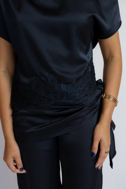 Under The Lights One Shoulder Satin Top