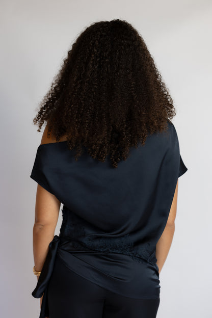 Under The Lights One Shoulder Satin Top
