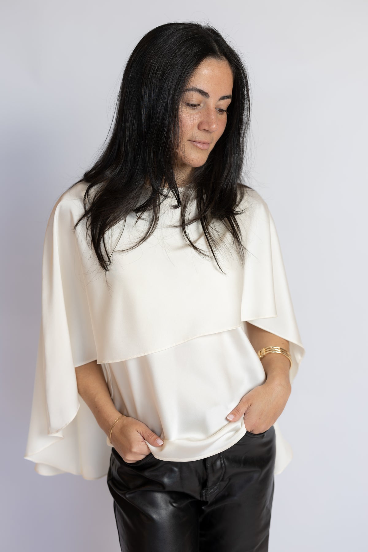Fiona Cape Satin Top
