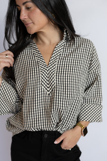 Up A Hill Gingham Blouse