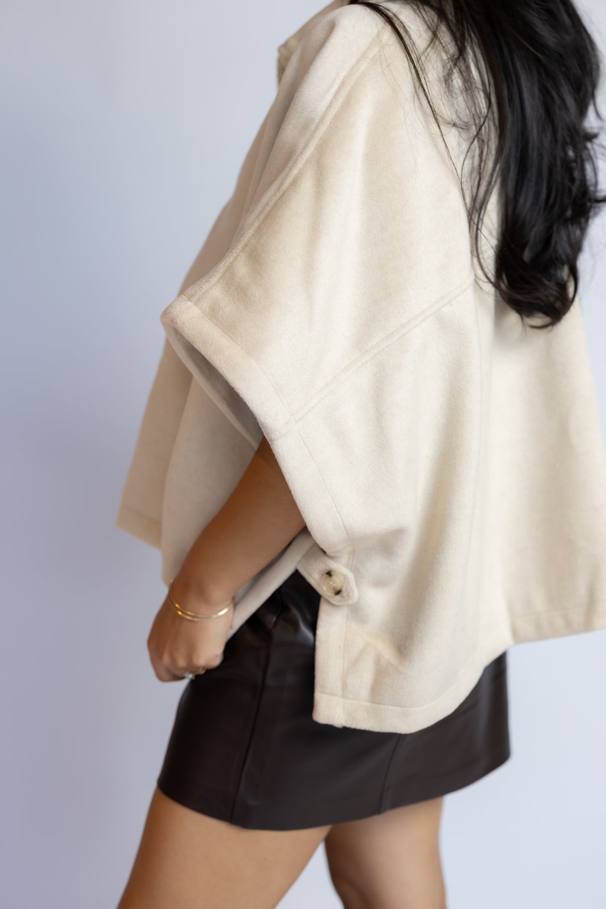Carly Button Front Cape Jacket