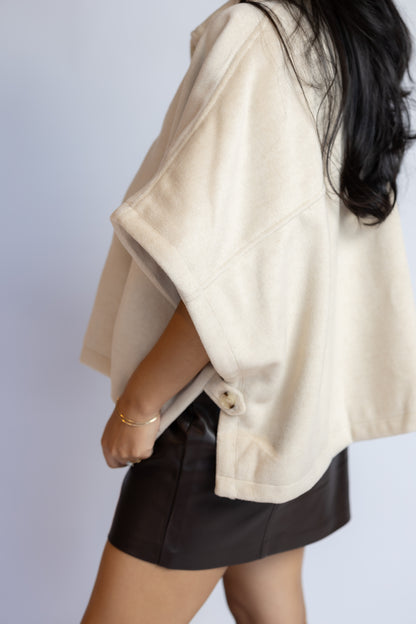 Carly Button Front Cape Jacket