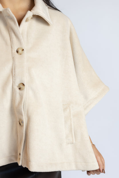 Carly Button Front Cape Jacket