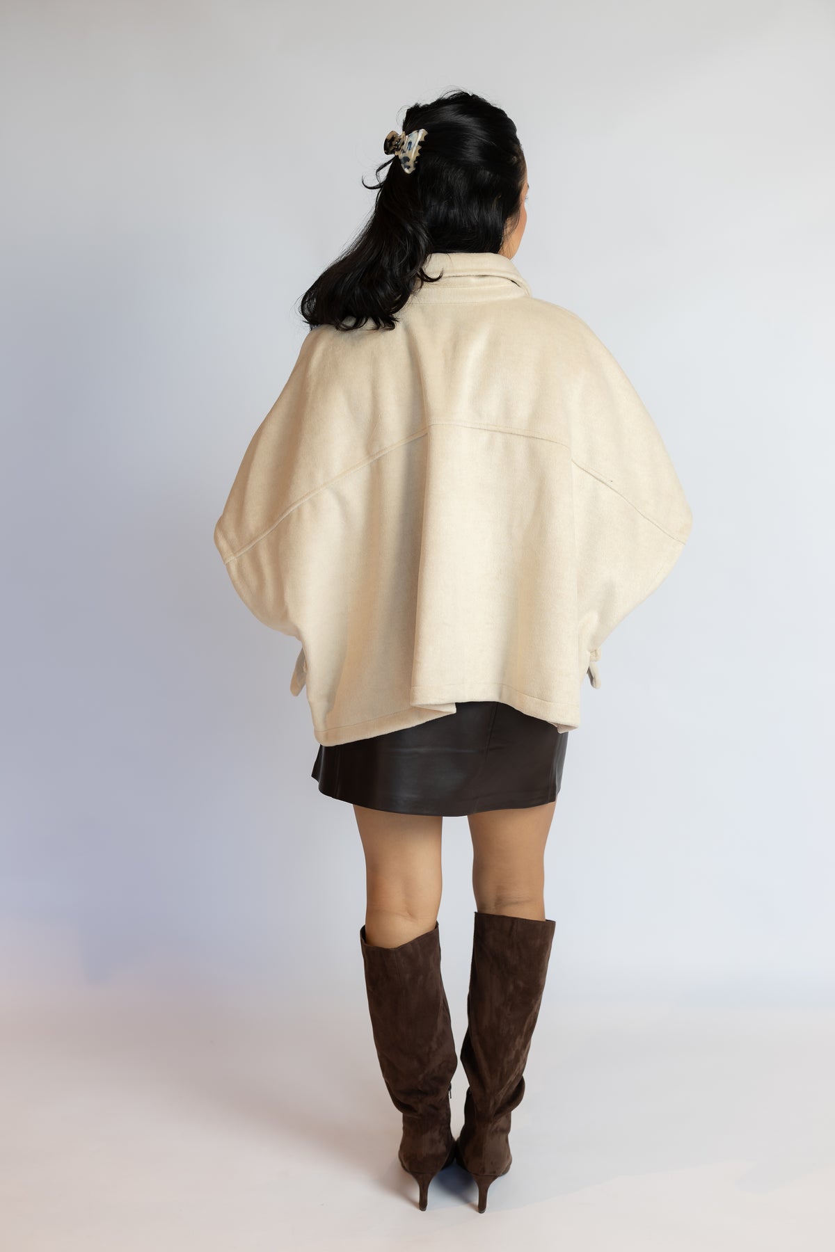 Carly Button Front Cape Jacket