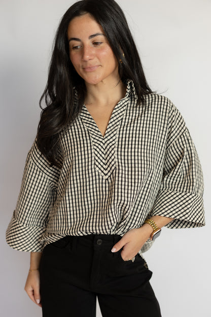 Up A Hill Gingham Blouse