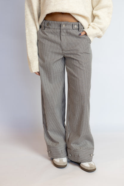 Allie Low Waist Pinstripe Pants
