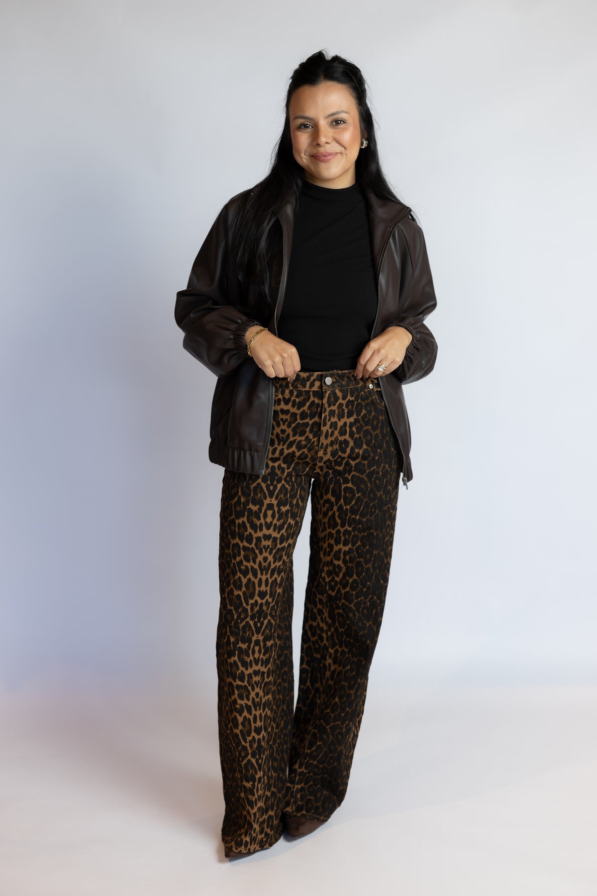 Harry Wide Leg Leopard Jeans