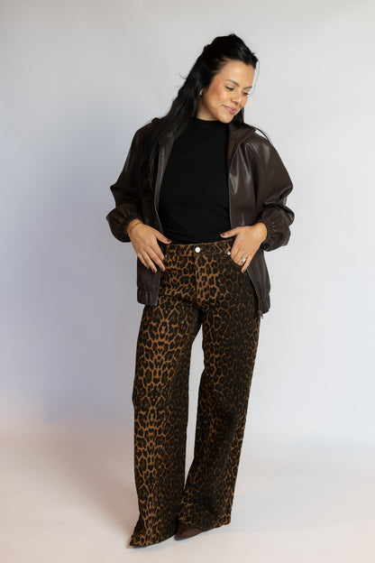 Harry Wide Leg Leopard Jeans