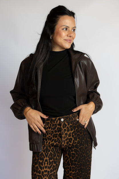Harry Wide Leg Leopard Jeans