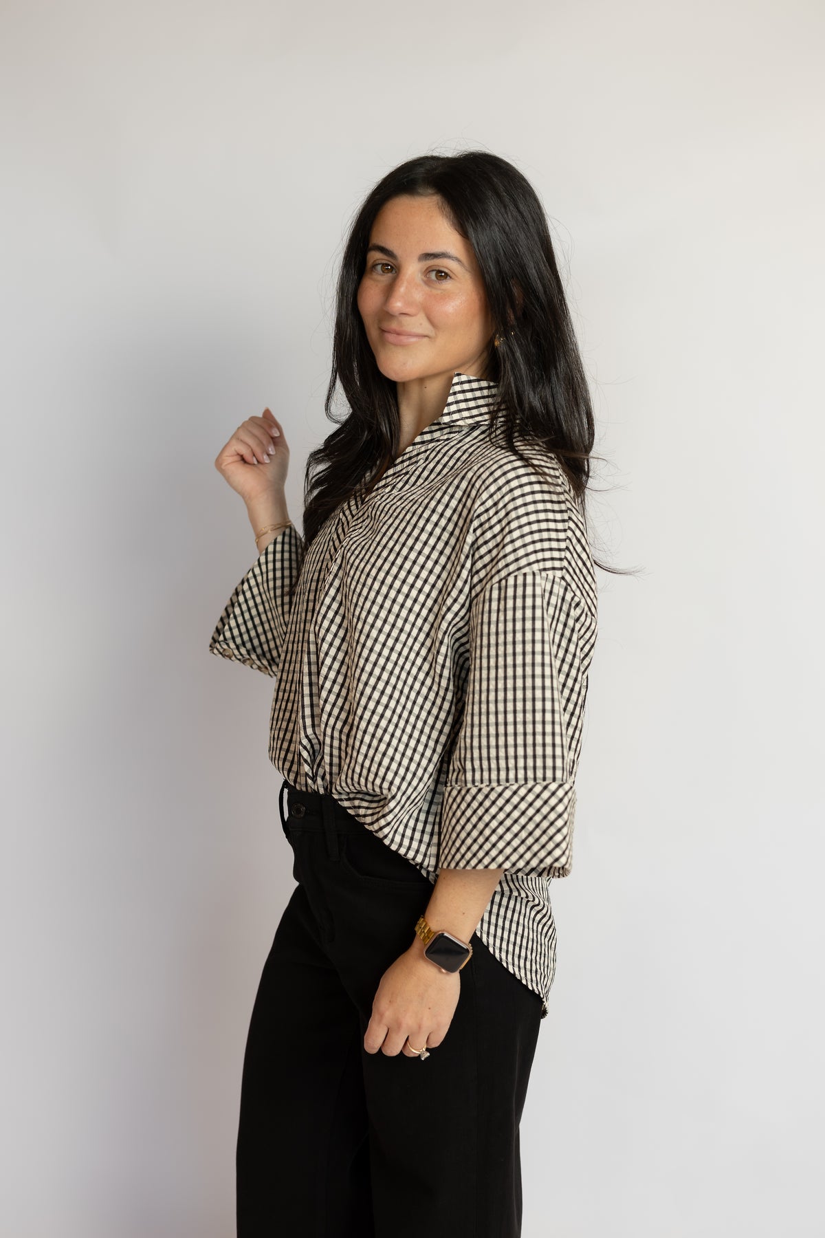 Up A Hill Gingham Blouse